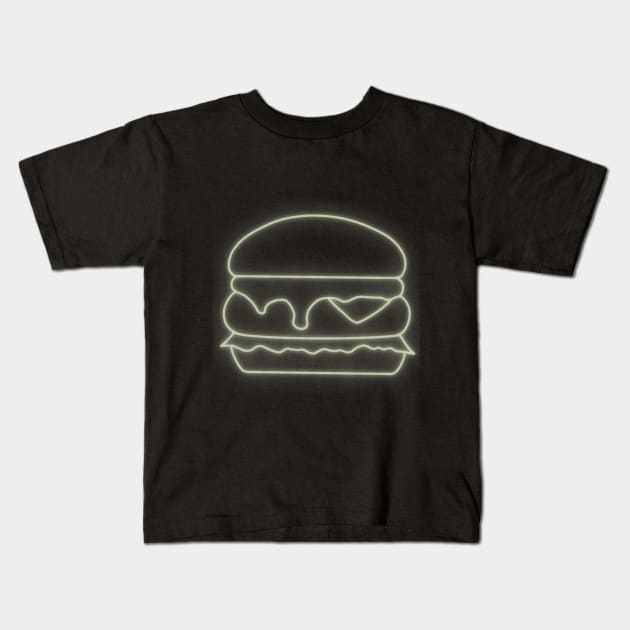 Neon Burger Kids T-Shirt by WorldByFlower